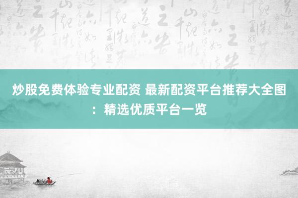 炒股免费体验专业配资 最新配资平台推荐大全图：精选优质平台一览