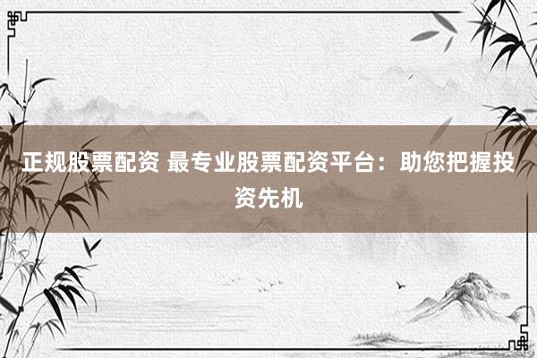 正规股票配资 最专业股票配资平台：助您把握投资先机