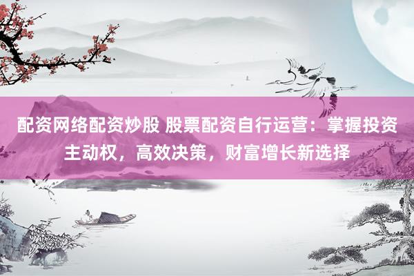配资网络配资炒股 股票配资自行运营：掌握投资主动权，高效决策，财富增长新选择