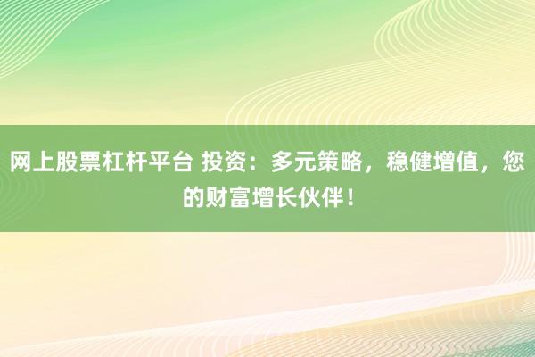 网上股票杠杆平台 投资：多元策略，稳健增值，您的财富增长伙伴！