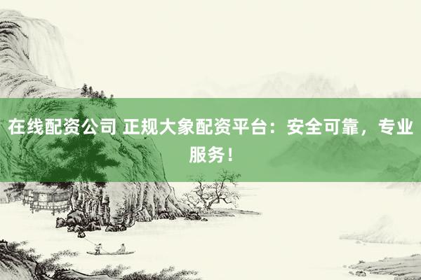 在线配资公司 正规大象配资平台：安全可靠，专业服务！