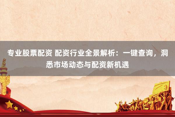 专业股票配资 配资行业全景解析：一键查询，洞悉市场动态与配资新机遇