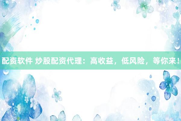配资软件 炒股配资代理：高收益，低风险，等你来！