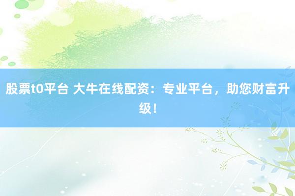 股票t0平台 大牛在线配资：专业平台，助您财富升级！