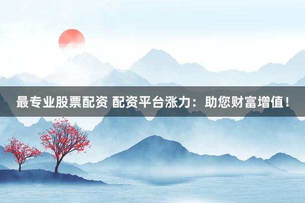最专业股票配资 配资平台涨力：助您财富增值！