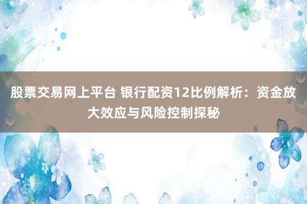 股票交易网上平台 银行配资12比例解析：资金放大效应与风险控制探秘