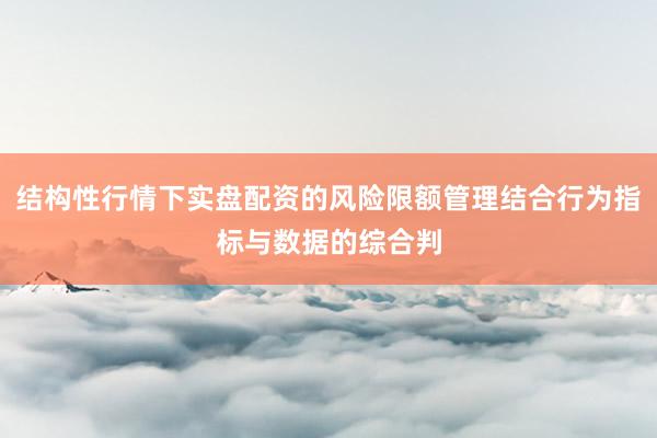 结构性行情下实盘配资的风险限额管理结合行为指标与数据的综合判