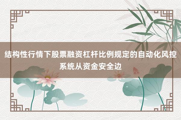 结构性行情下股票融资杠杆比例规定的自动化风控系统从资金安全边