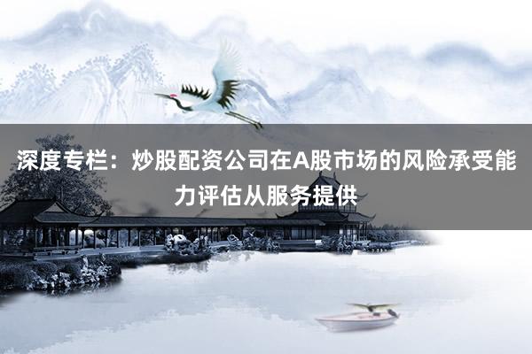 深度专栏：炒股配资公司在A股市场的风险承受能力评估从服务提供