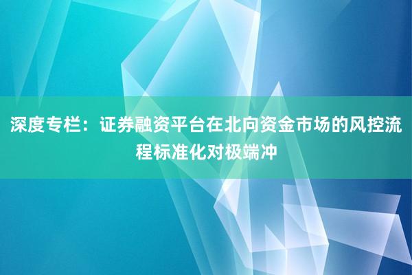 深度专栏：证券融资平台在北向资金市场的风控流程标准化对极端冲