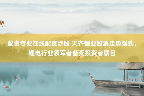 配资专业在线配资炒股 天齐锂业股票走势强劲，锂电行业领军者备受投资者瞩目